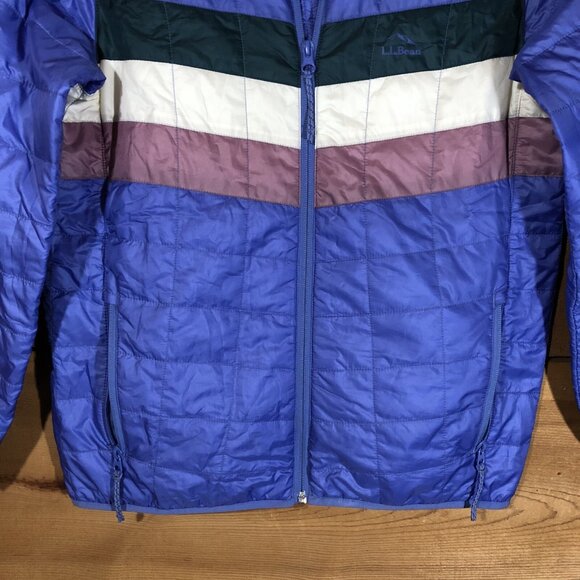L.L. Bean Primaloft Packaway Colorblock Quilted Jacket Girls Size Large 14-16 - Picture 4 of 13